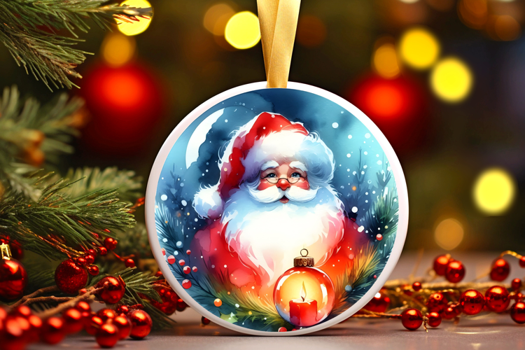 Round Christmass Ornament Sublimation|Clipart
