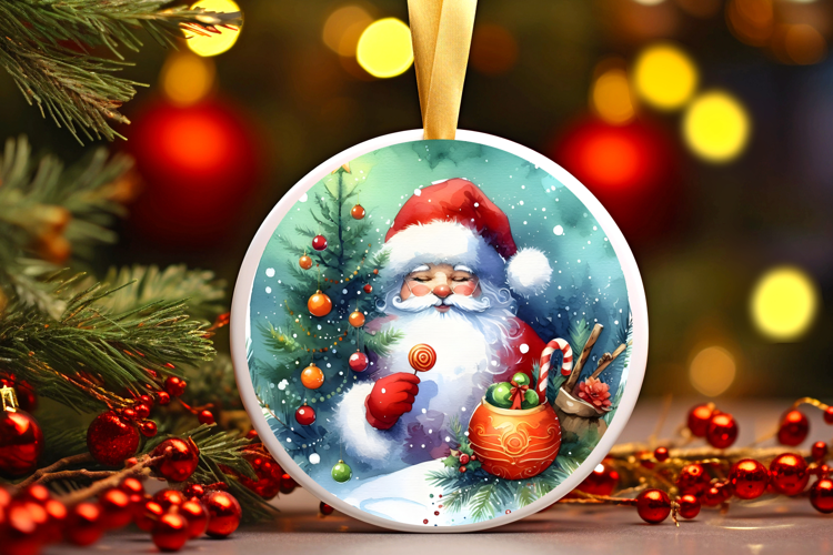 Round Christmass Ornament Sublimation|Clipart
