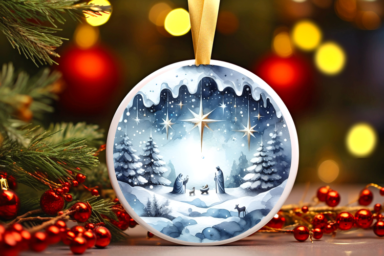 Round Christmass Ornament Sublimation|Clipart