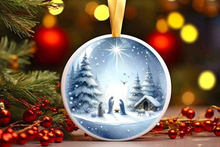 Round Christmass Ornament Sublimation|Clipart