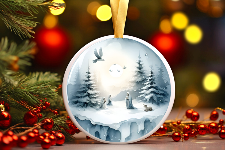 Round Christmass Ornament Sublimation|Clipart