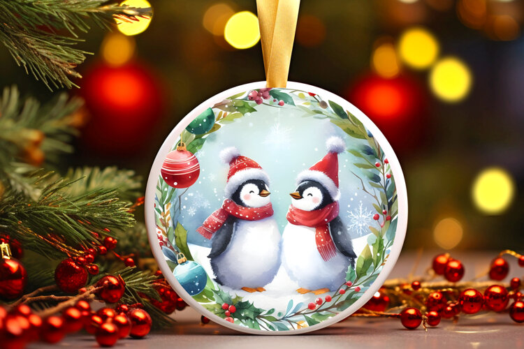 Round Christmass Ornament Sublimation|Clipart example image 1