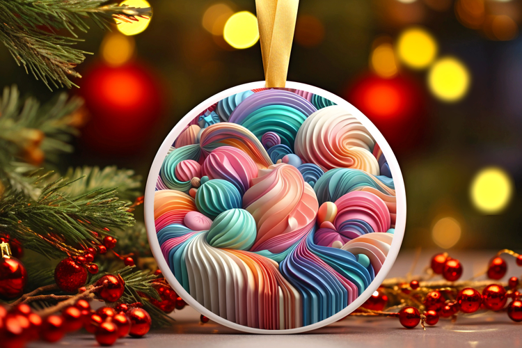 Round Christmass Ornament Sublimation|Clipart