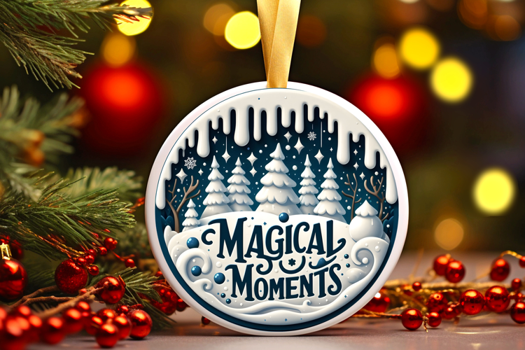 Round Christmass Ornament Sublimation|Clipart