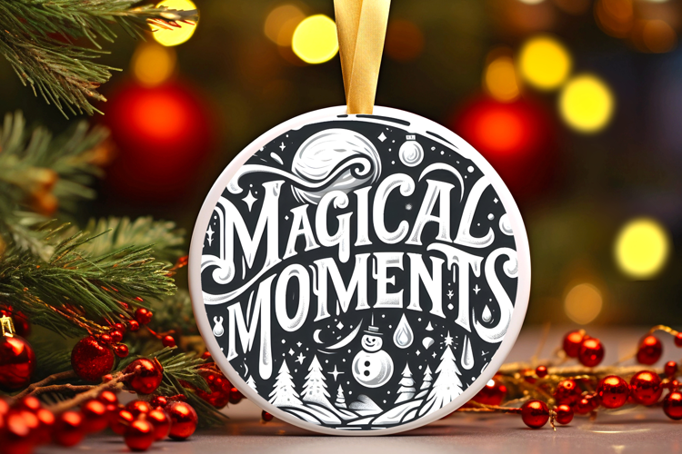 Round Christmass Ornament Sublimation|Clipart