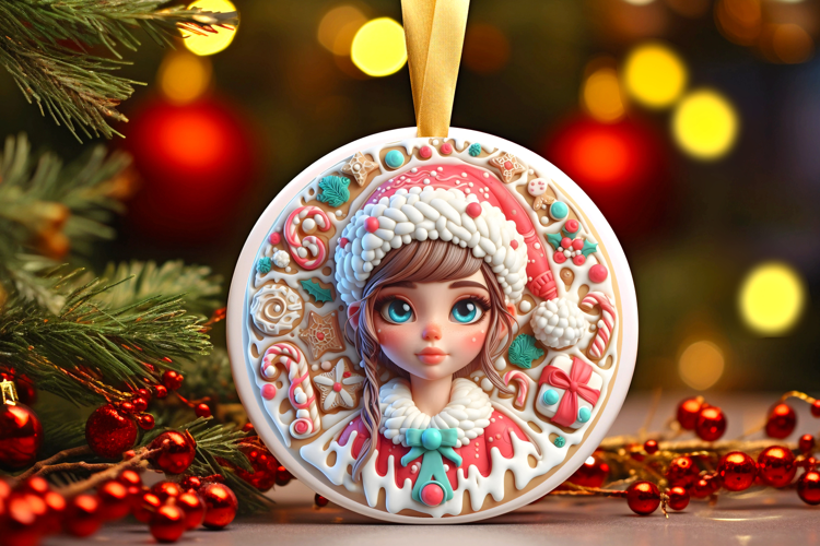 Round Christmass Ornament Sublimation|Clipart