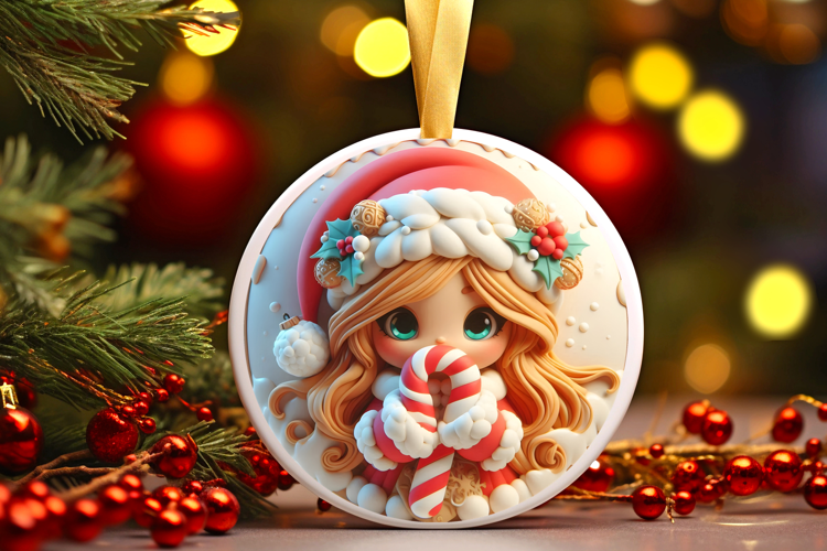 Round Christmass Ornament Sublimation|Clipart