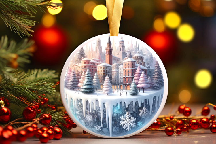 Round Christmass Ornament Sublimation|Clipart