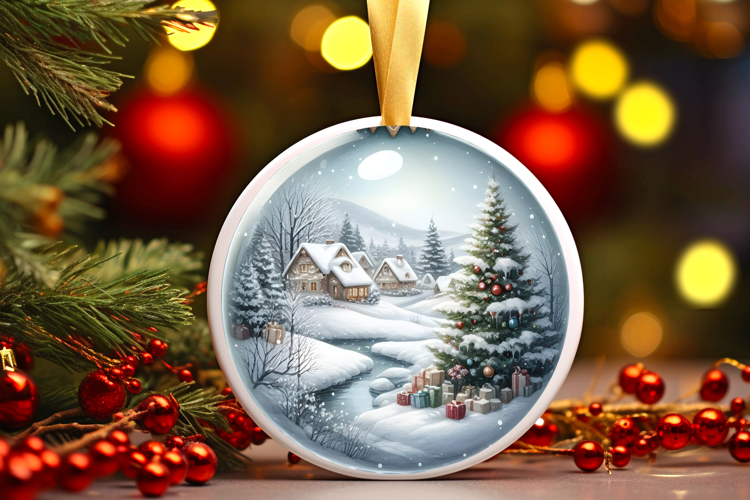 Round Christmass Ornament Sublimation|Clipart