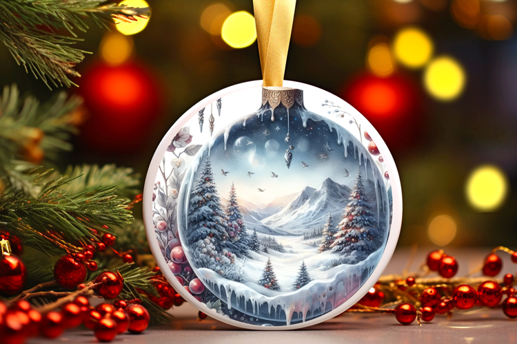Round Christmass Ornament Sublimation|Clipart
