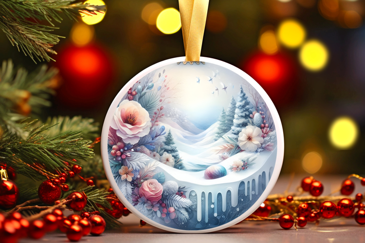 Round Christmass Ornament Sublimation|Clipart