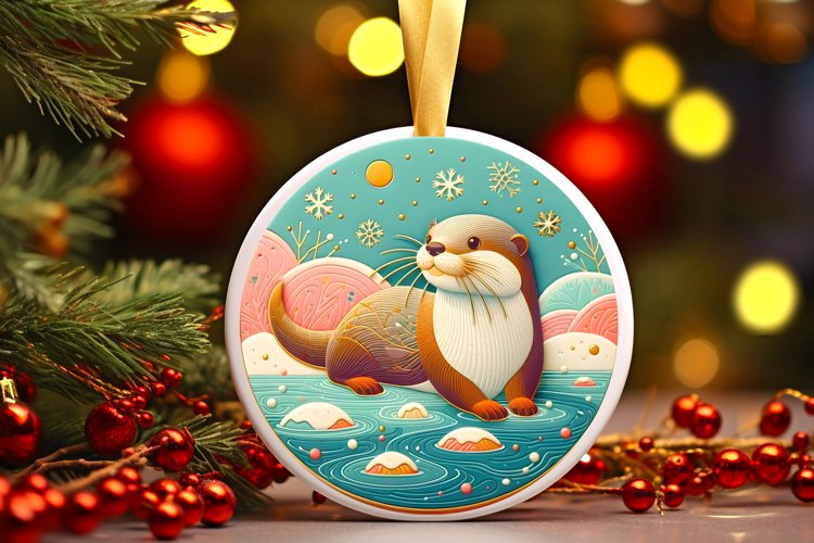 Round Christmas Ornament Sublimation|Clipart
