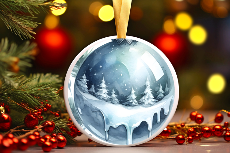 Round Christmass Ornament Sublimation|Clipart