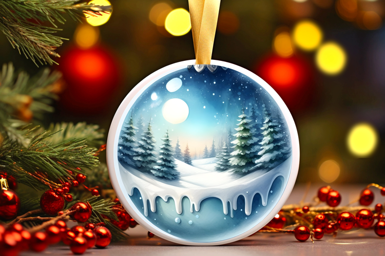 Round Christmass Ornament Sublimation|Clipart