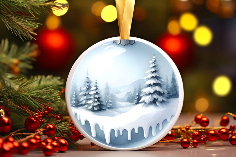 Round Christmass Ornament Sublimation|Clipart