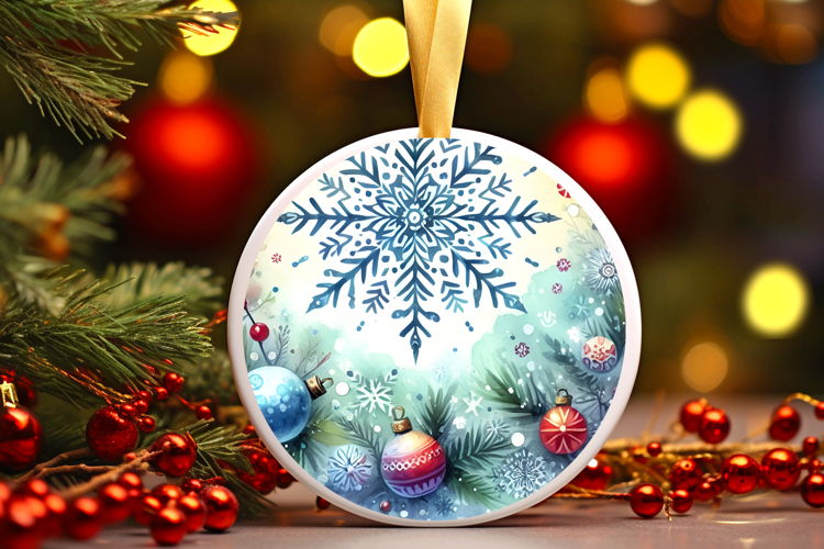 Round Christmass Ornament Sublimation|Clipart