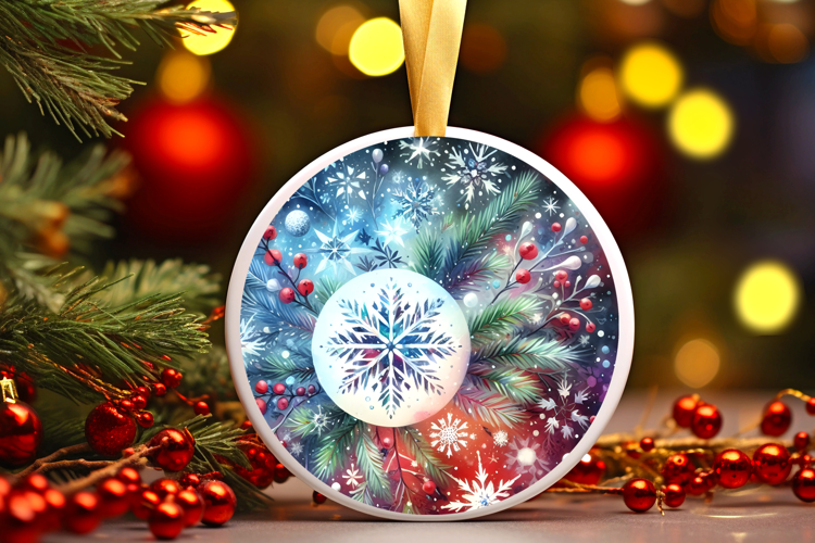 Round Christmass Ornament Sublimation|Clipart