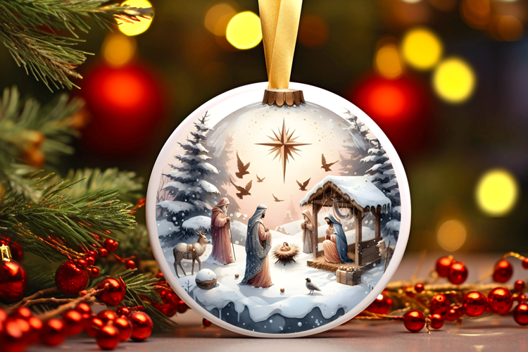 Round Christmass Ornament Sublimation|Clipart