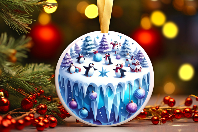 Round Christmass Ornament Sublimation|Clipart