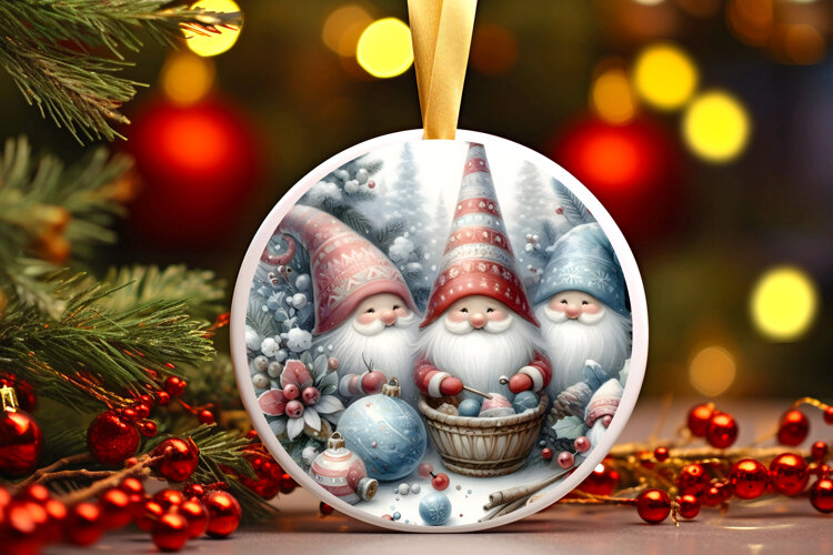 Round Christmass Ornament Sublimation|Clipart example image 1