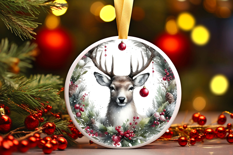Round Christmass Ornament Sublimation|Clipart