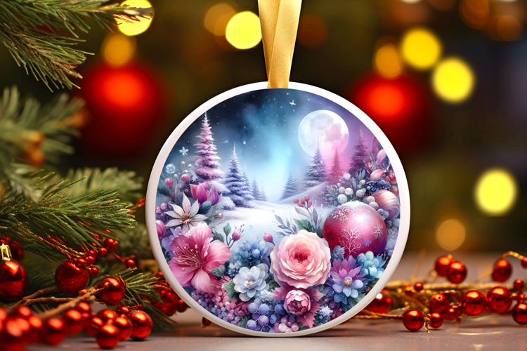 Round Christmass Ornament Sublimation|Clipart