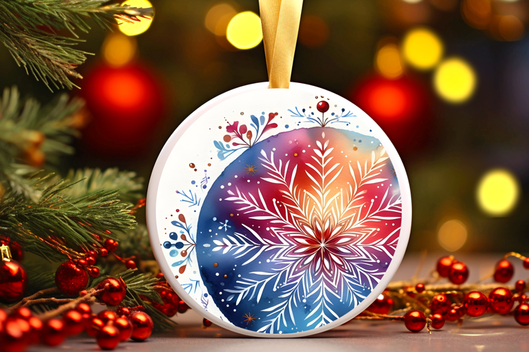 Round Christmass Ornament Sublimation|Clipart