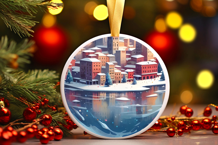 Round Christmass Ornament Sublimation|Clipart