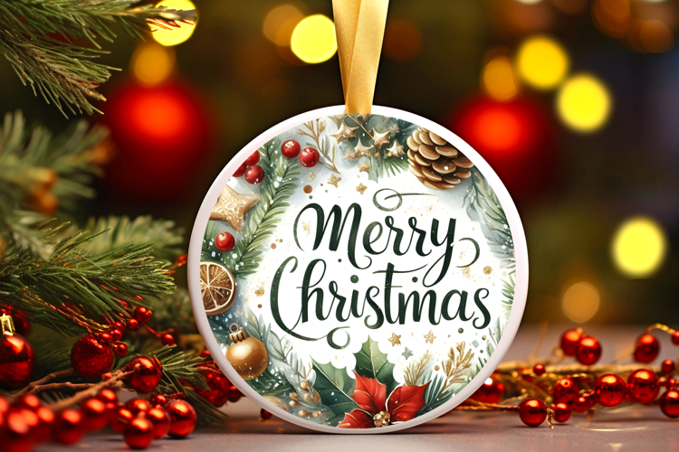 Round Christmass Ornament Sublimation|Clipart