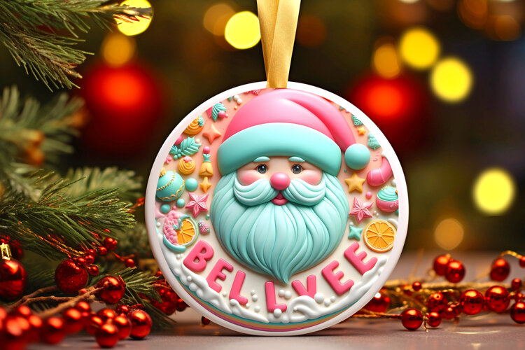 Round Christmass Ornament Sublimation|Clipart example image 1