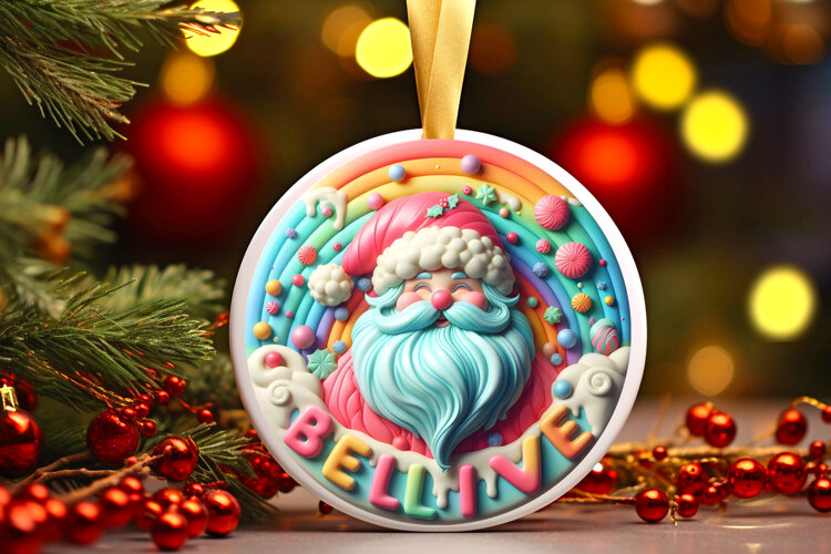Round Christmass Ornament Sublimation|Clipart example image 1