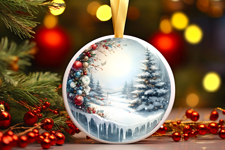 Round Christmass Ornament Sublimation|Clipart