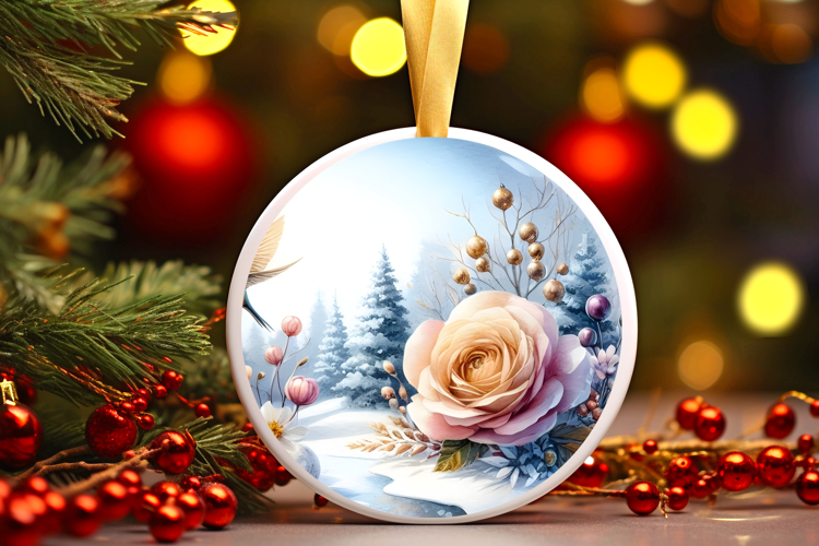 Round Christmass Ornament Sublimation|Clipart