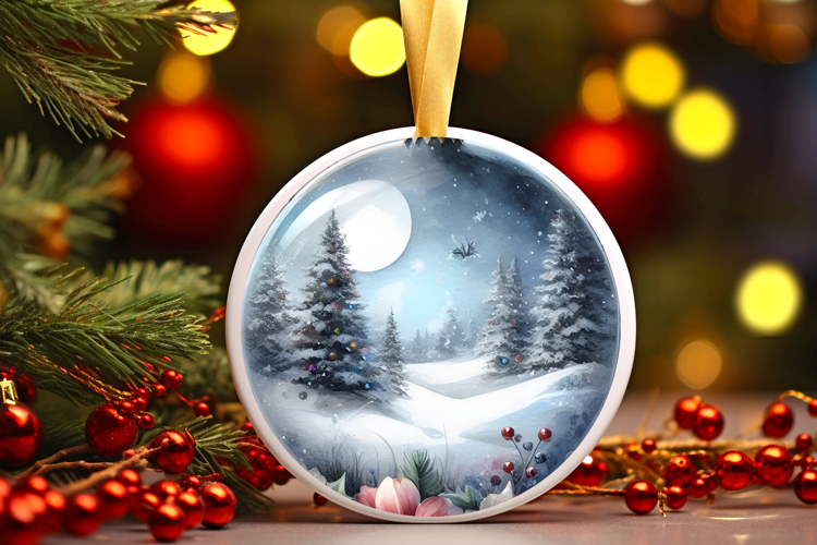 Round Christmass Ornament Sublimation|Clipart