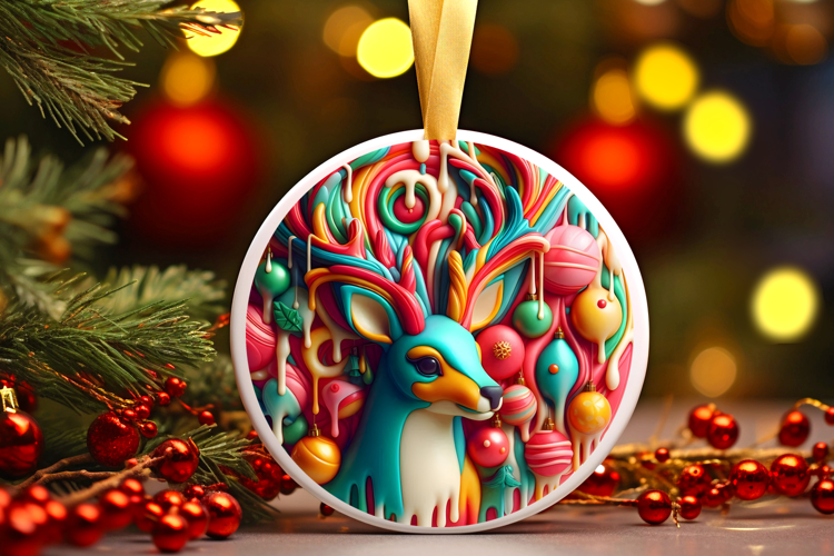Round Christmass Ornament Sublimation|Clipart