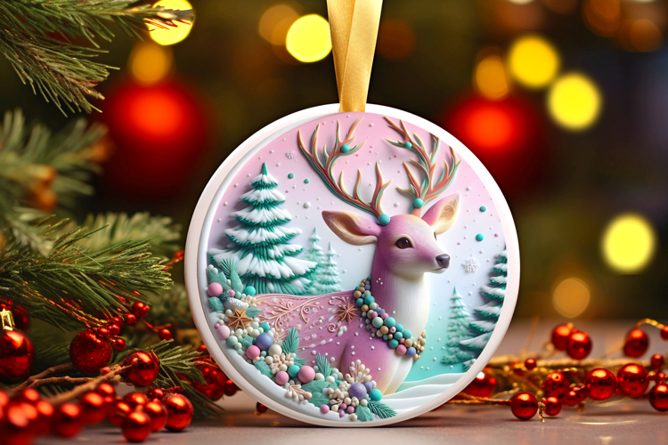 Round Christmass Ornament Sublimation|Clipart
