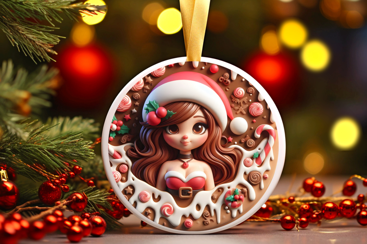 Round Christmass Ornament Sublimation|Clipart