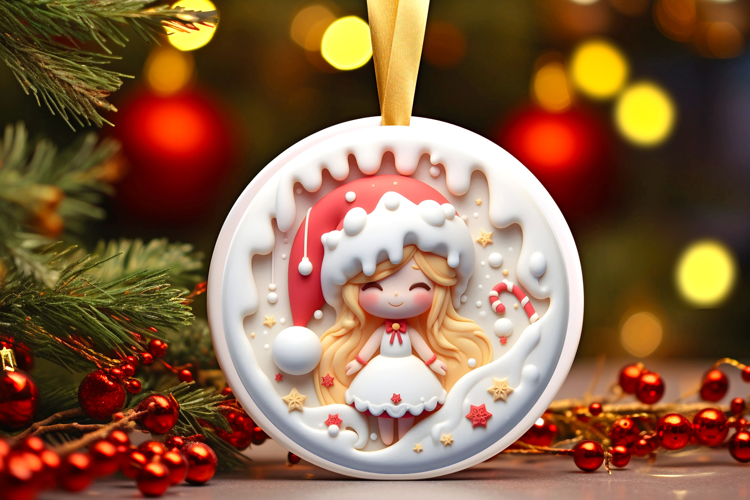 Round Christmass Ornament Sublimation|Clipart