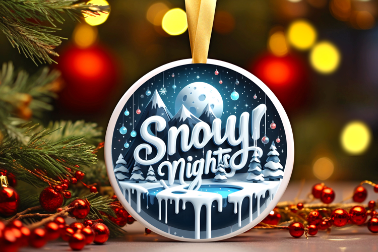 Round Christmass Ornament Sublimation|Clipart