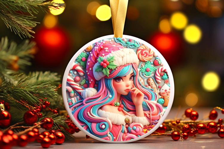 Round Christmass Ornament Sublimation|Clipart
