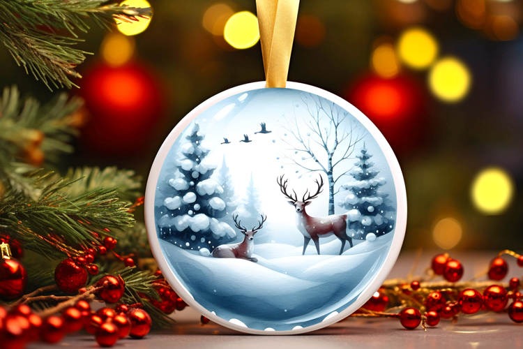 Round Christmass Ornament Sublimation|Clipart