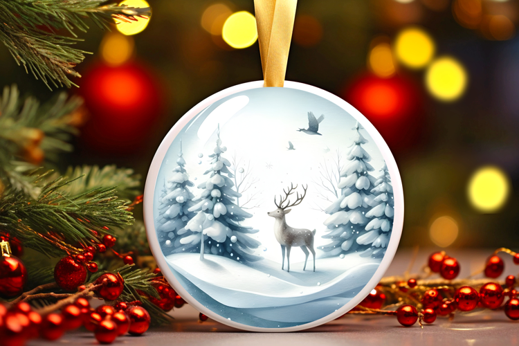 Round Christmass Ornament Sublimation|Clipart