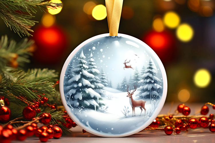 Round Christmass Ornament Sublimation|Clipart