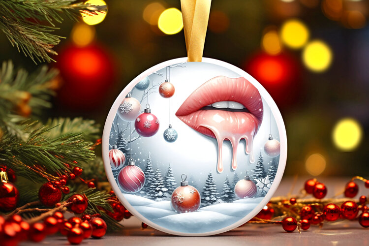 Round Christmass Ornament Sublimation|Clipart example image 1