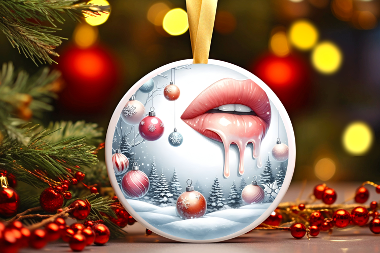 Round Christmass Ornament Sublimation|Clipart