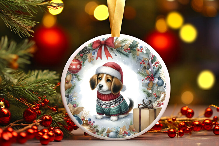 Round Christmass Ornament Sublimation|Clipart example image 1