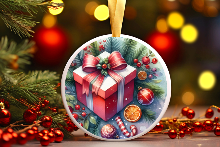 Round Christmass Ornament Sublimation|Clipart
