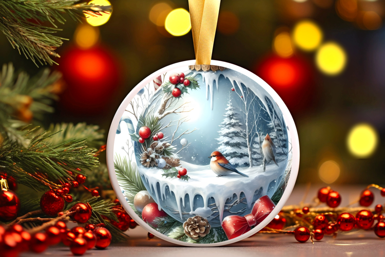 Round Christmass Ornament Sublimation|Clipart