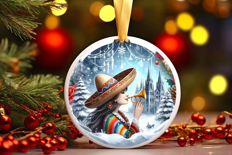 Round Christmass Ornament Sublimation|Clipart