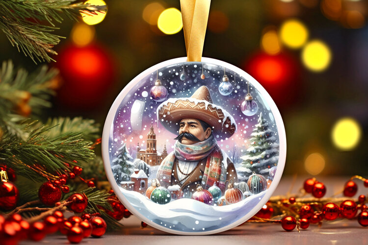 Round Christmass Ornament Sublimation|Clipart example image 1